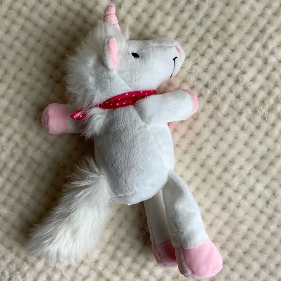 Kinder Surprise Plush Unicorn Pink White Dark Pink Bandanna Stuffed Animal Toy - Picture 7 of 12